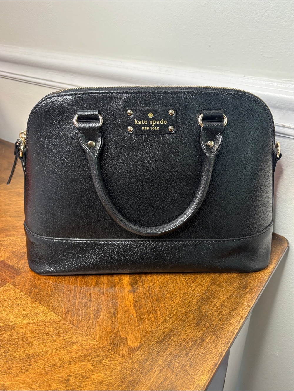 Kate Spade Wellesley Small Rachelle Black Pebbled Leather Satchel - Picture 12 of 16